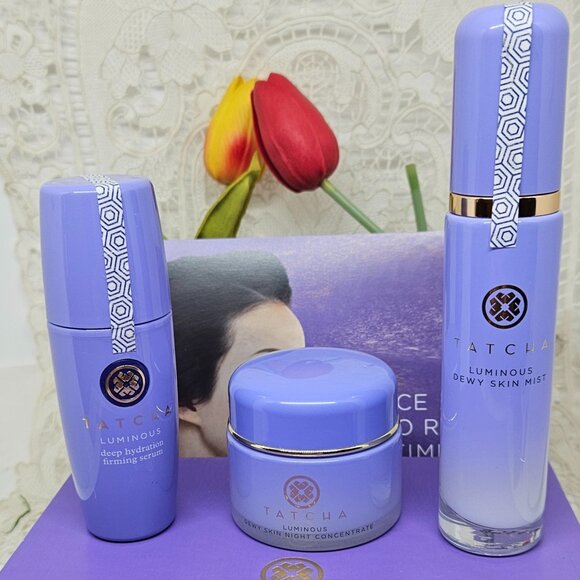 Tatcha Luminous Overnight Memory Serum Concentrate/Luminous Serum/Dewy Spray Set - Picture 1 of 3